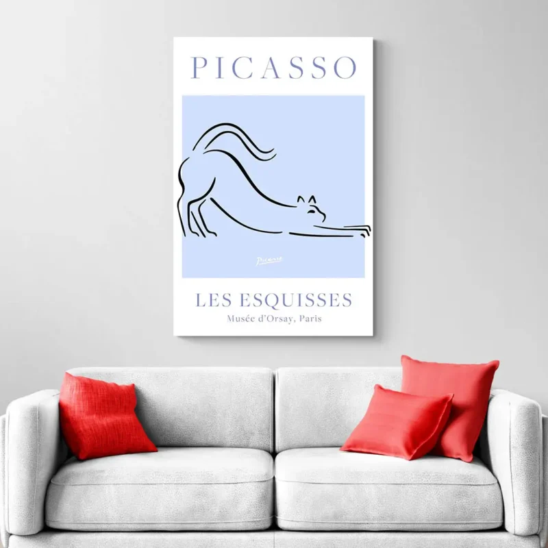 Affiche chat Picasso bleue