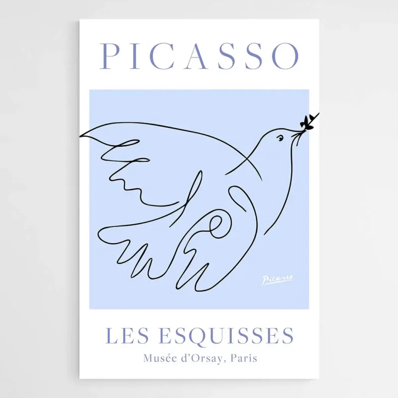 Affiche colombe Picasso bleue