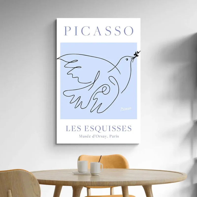Affiche colombe Picasso bleue
