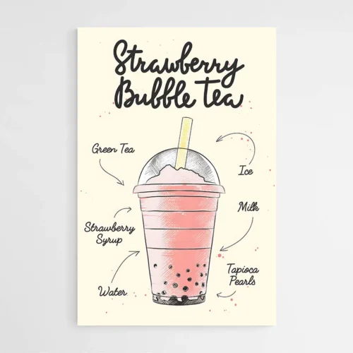 Affiche Strawberry Bubble Tea