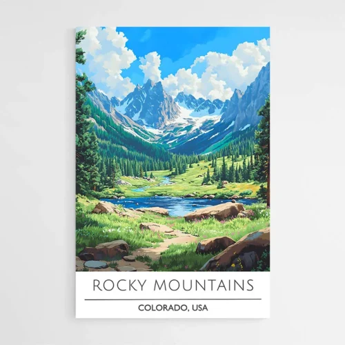 Affiche Voyage Rocky Mountains