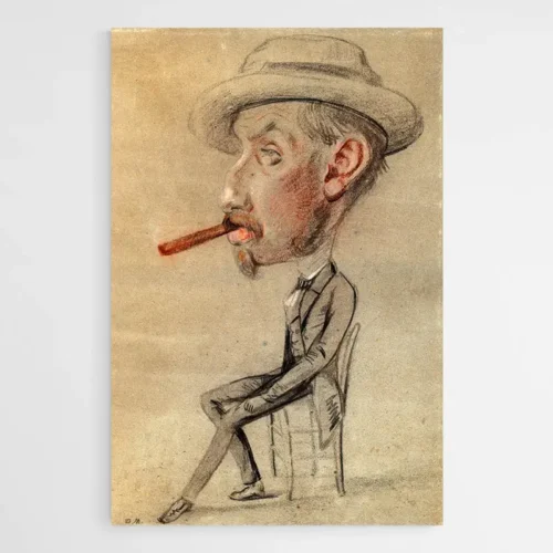 Caricature d'un homme avec un gros cigare - Monet