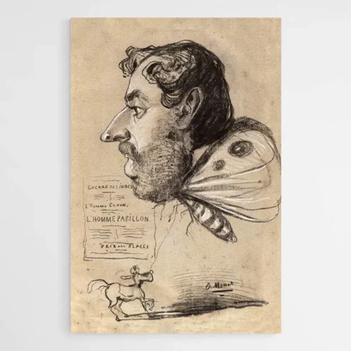Caricature de Jules Didier - Homme papillon - Monet