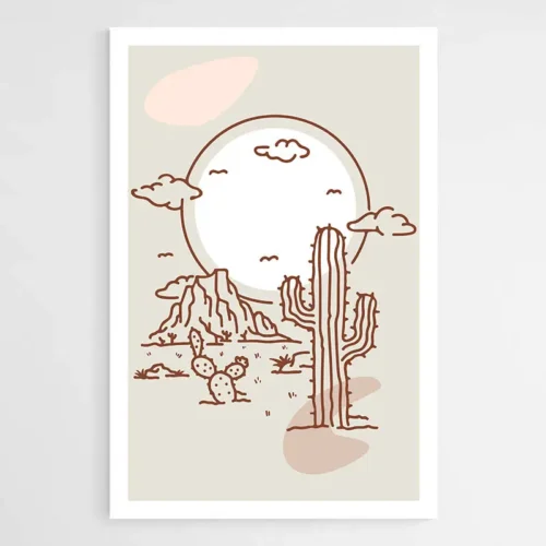 Dessin Désert Minimaliste