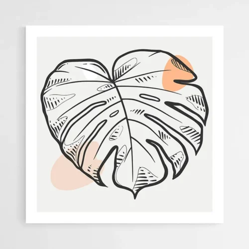 Dessin Feuille Minimaliste