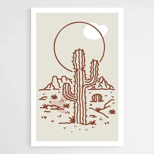 Dessin Minimaliste Cactus