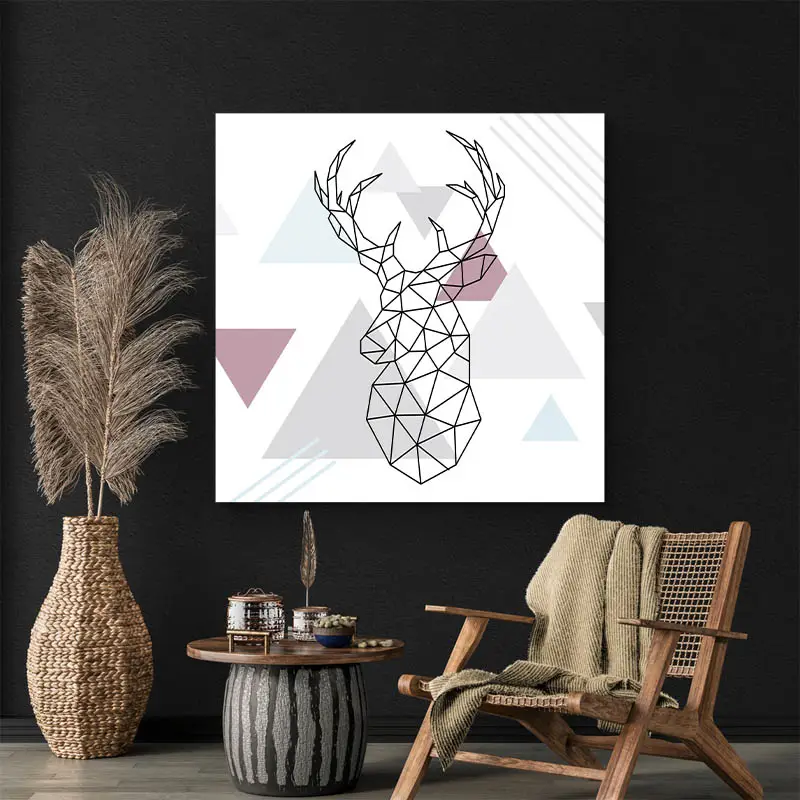 Dessin Tête de Cerf Géométrique
