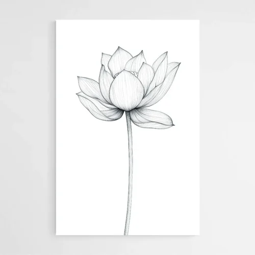 Fleur de Lotus dessin Minimaliste