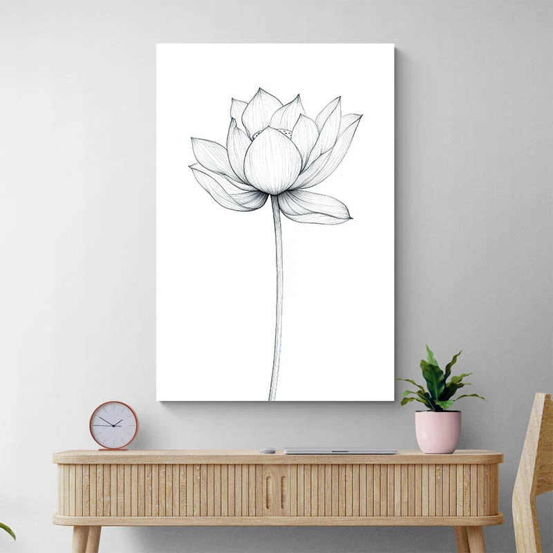 Fleur de Lotus dessin Minimaliste