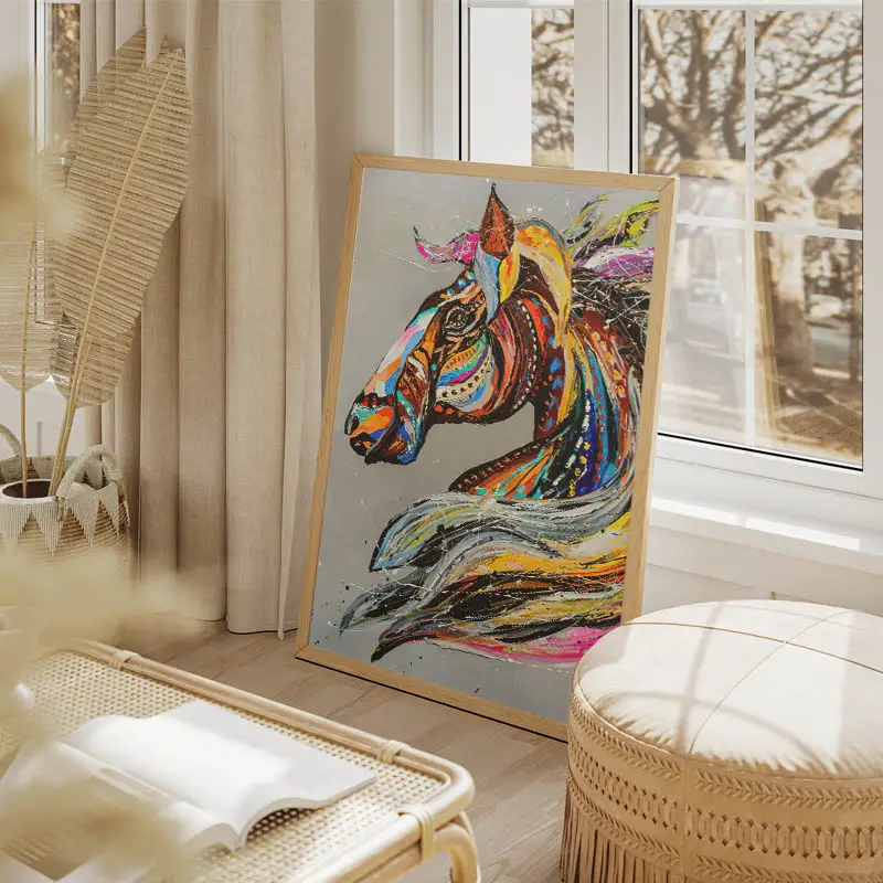 Peinture Cheval Multicolore