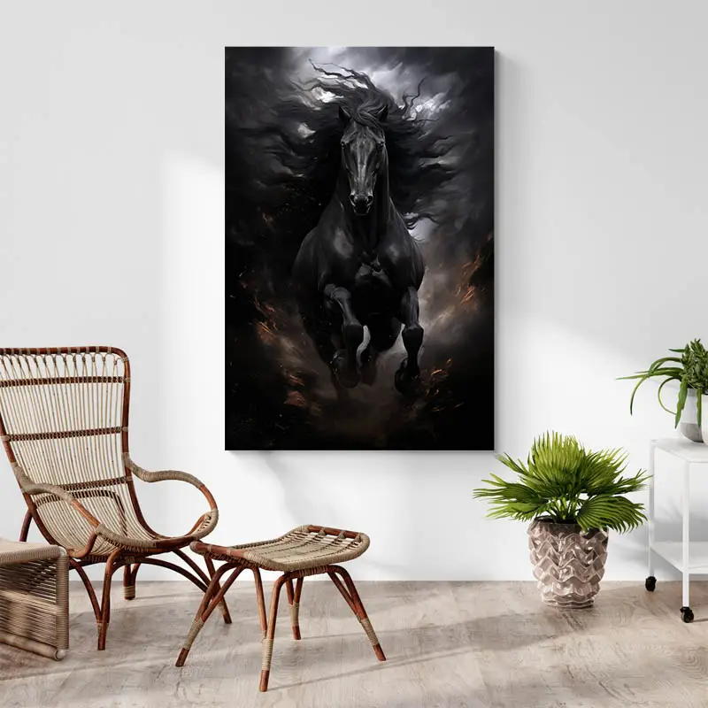 Peinture Cheval Noir