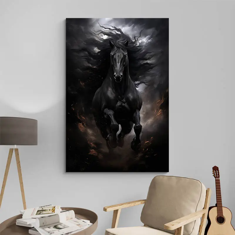 Peinture Cheval Noir