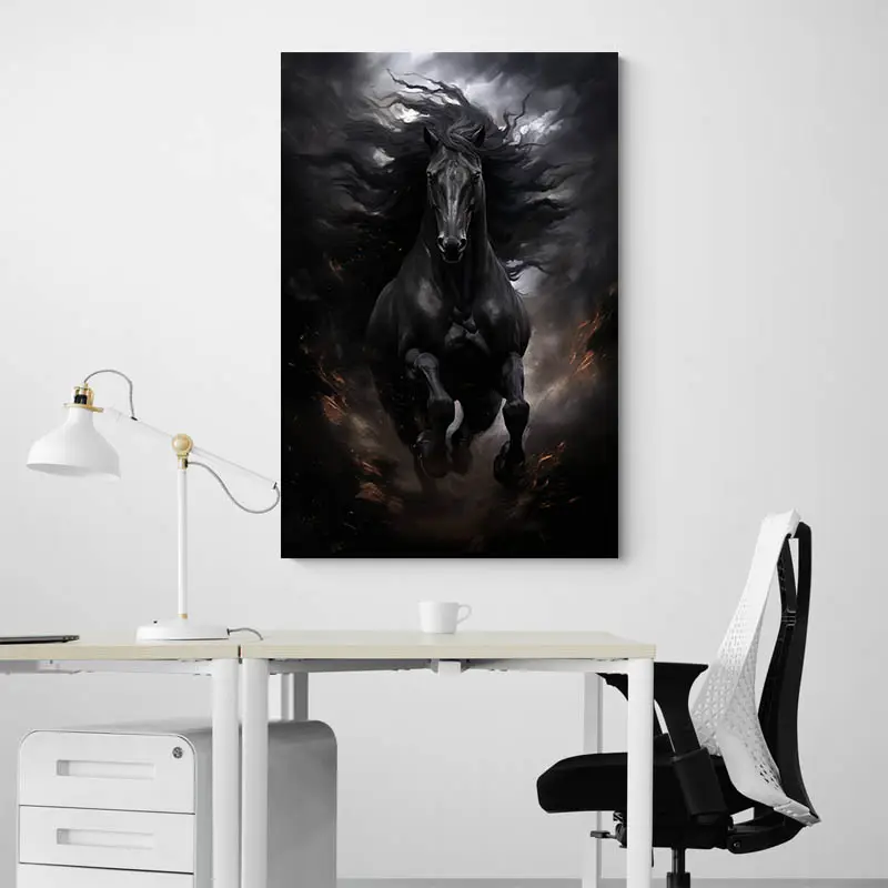 Peinture Cheval Noir