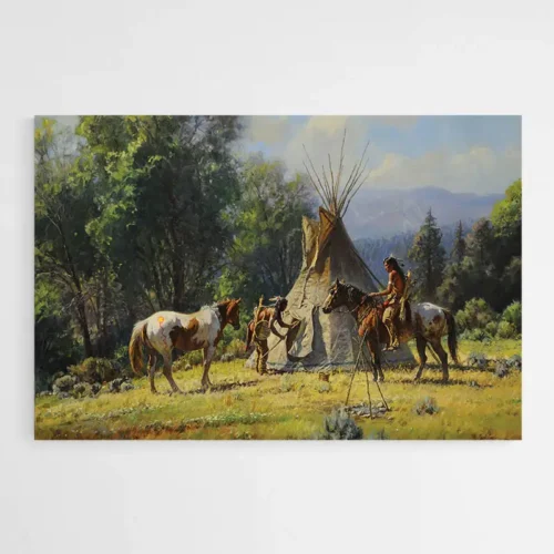 Peinture Chevaux Indiens