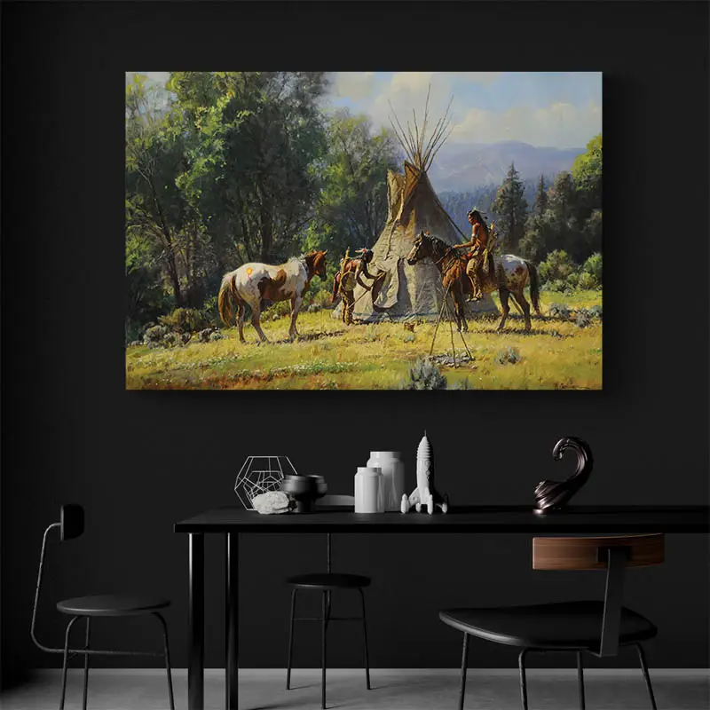 Peinture Chevaux Indiens