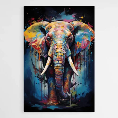 Peinture Éléphant Multicolore