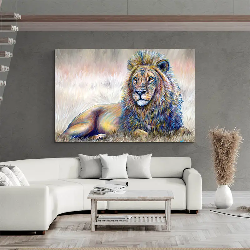 Peinture Lion Couché