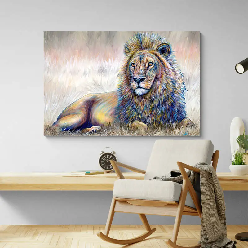 Peinture Lion Couché
