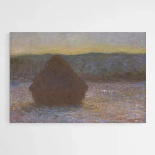 Pile de blé (dégel, coucher de soleil) - Monet