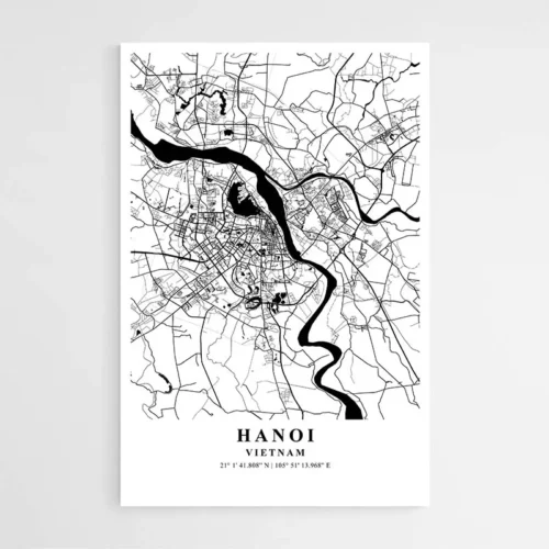 Poster Carte Hanoi Vietnam