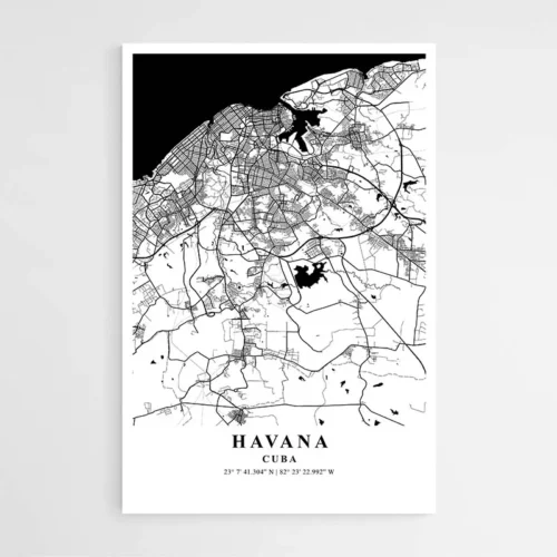 Poster Carte Havana Cuba