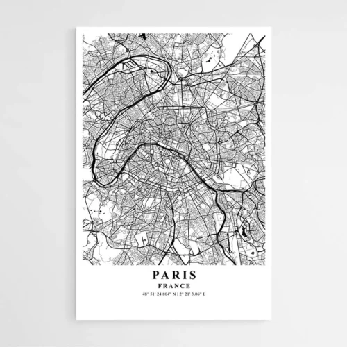 Poster Carte Paris France