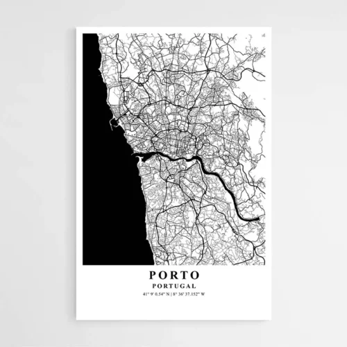Poster Carte Porto Portugal