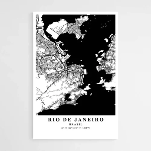 Poster Carte Rio De Janeiro Brazil