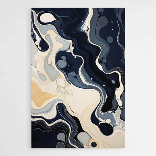 Tableau Abstrait Bleu et Jaune