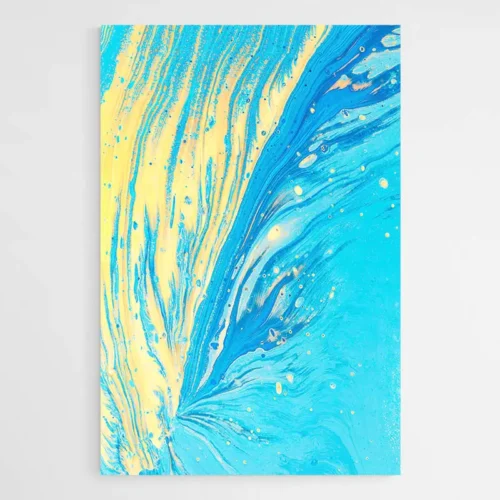 Tableau Abstrait Bleu et Or