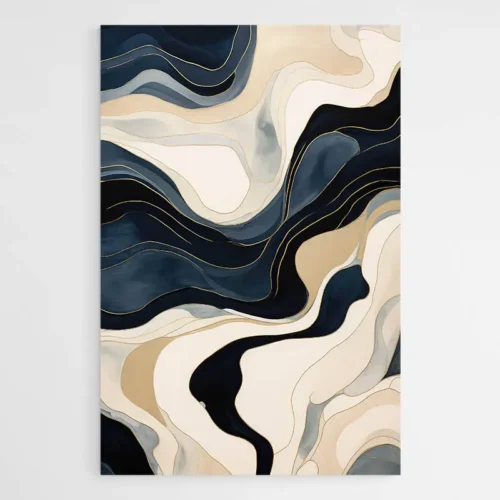 Tableau Abstrait Bleu Gris