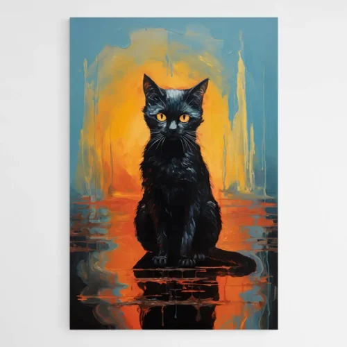 Tableau Abstrait Chat