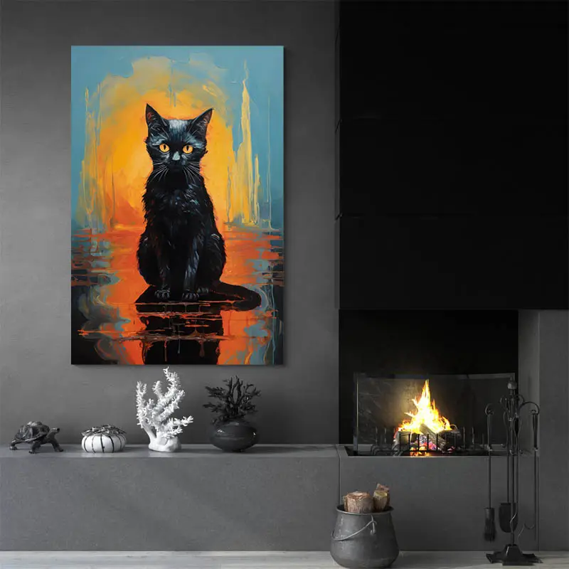 Tableau Abstrait Chat