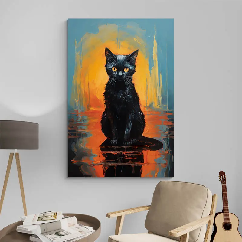 Tableau Abstrait Chat