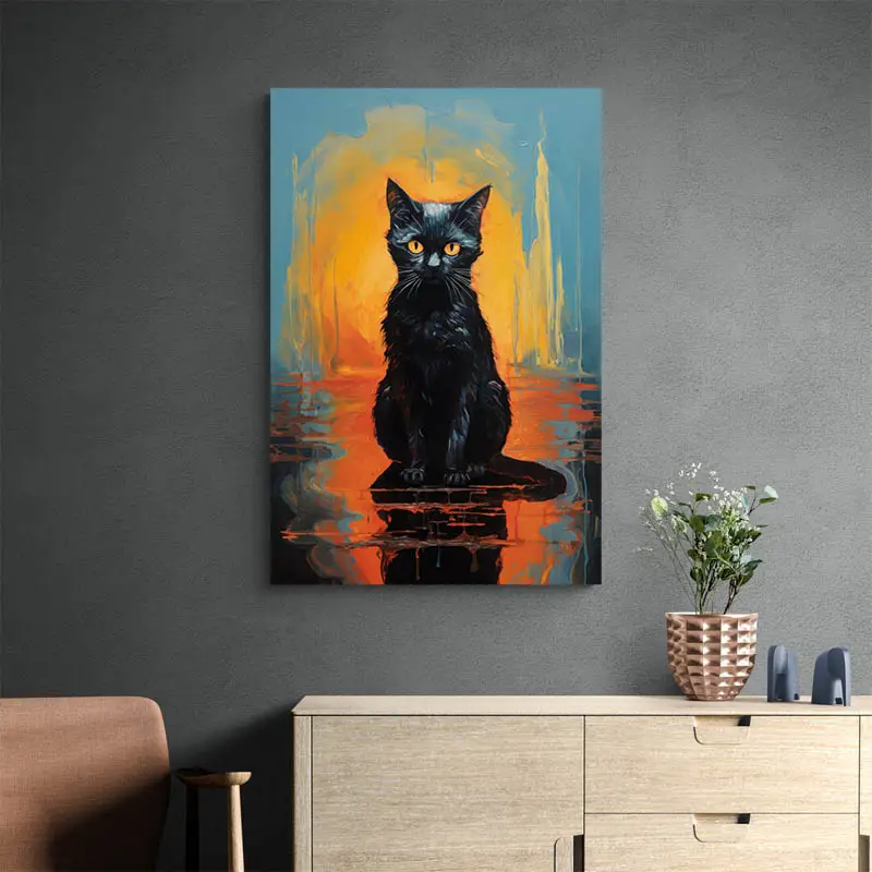 Tableau Abstrait Chat