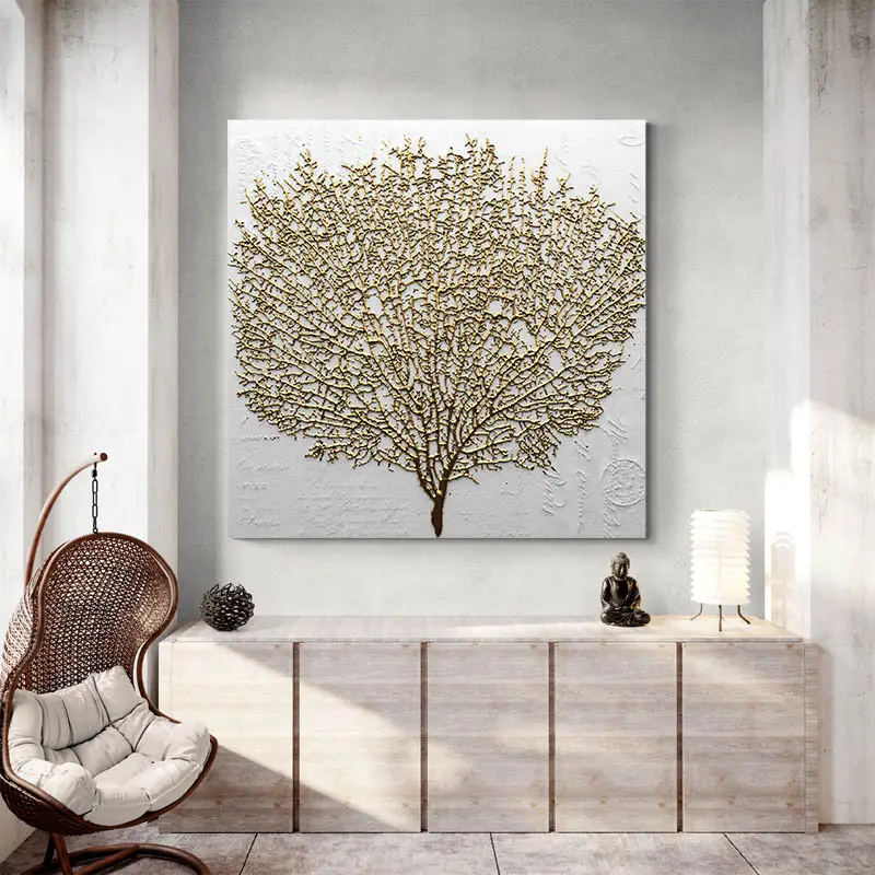 Tableau abstrait doré