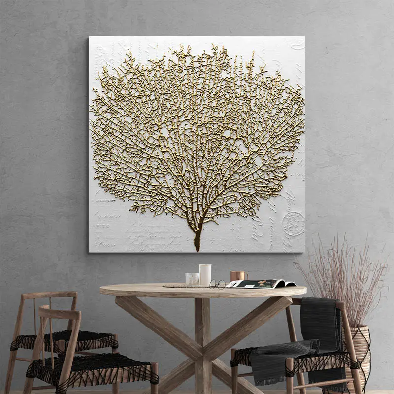 Tableau abstrait doré