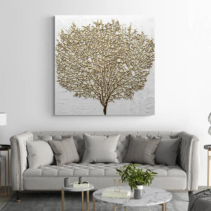 Tableau abstrait doré