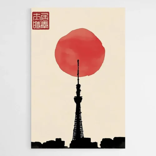 Tableau abstrait japonais