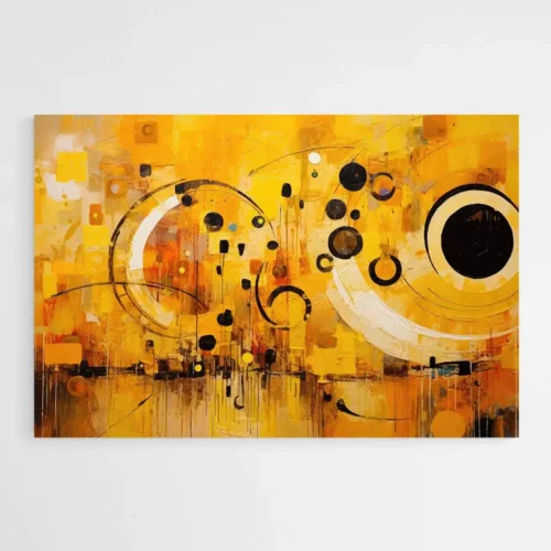 Tableau Abstrait Jaune et Noir