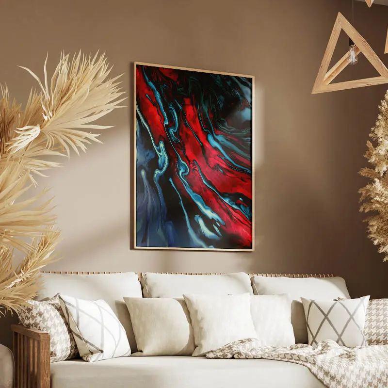 Tableau Abstrait Moderne avec Chat