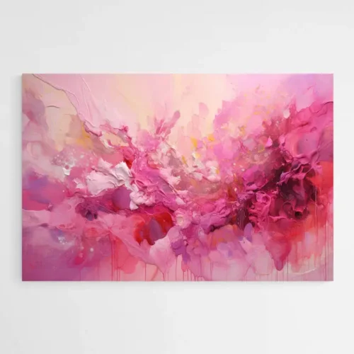 Tableau Abstrait Rose