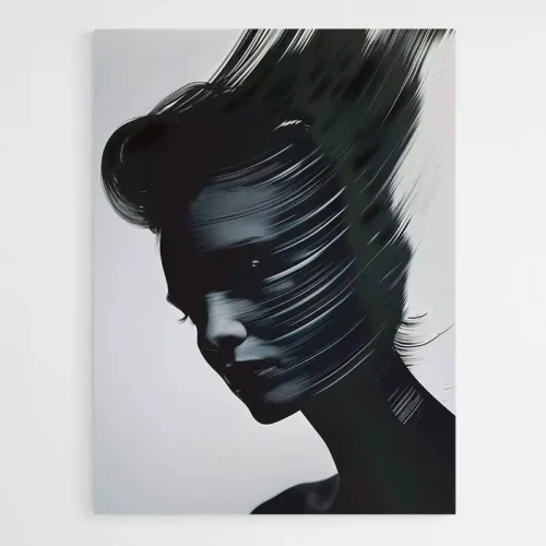 Tableau abstrait silhouette de femme