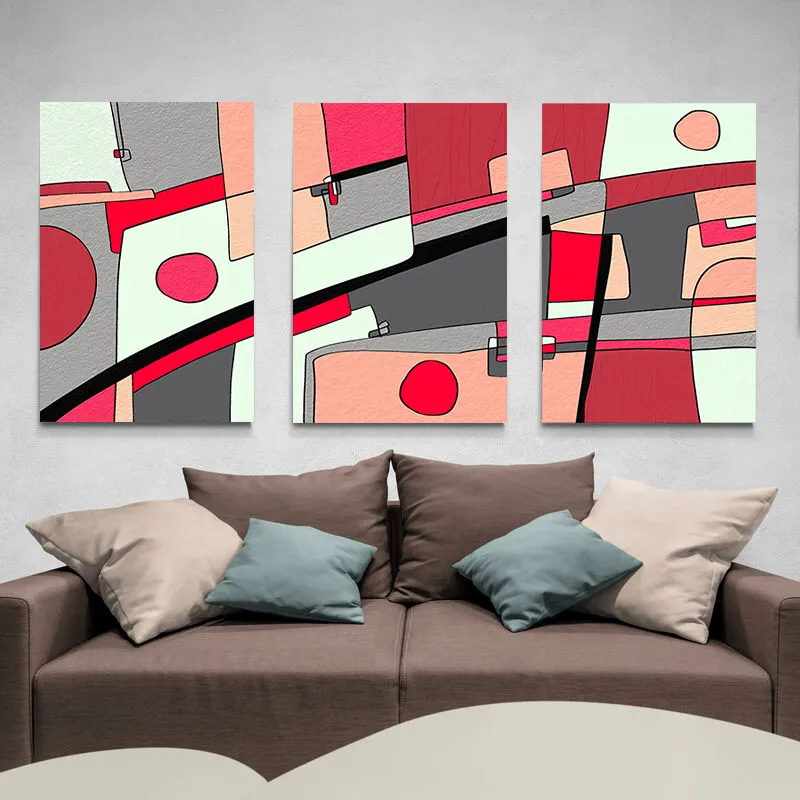 Tableau abstrait triptyque