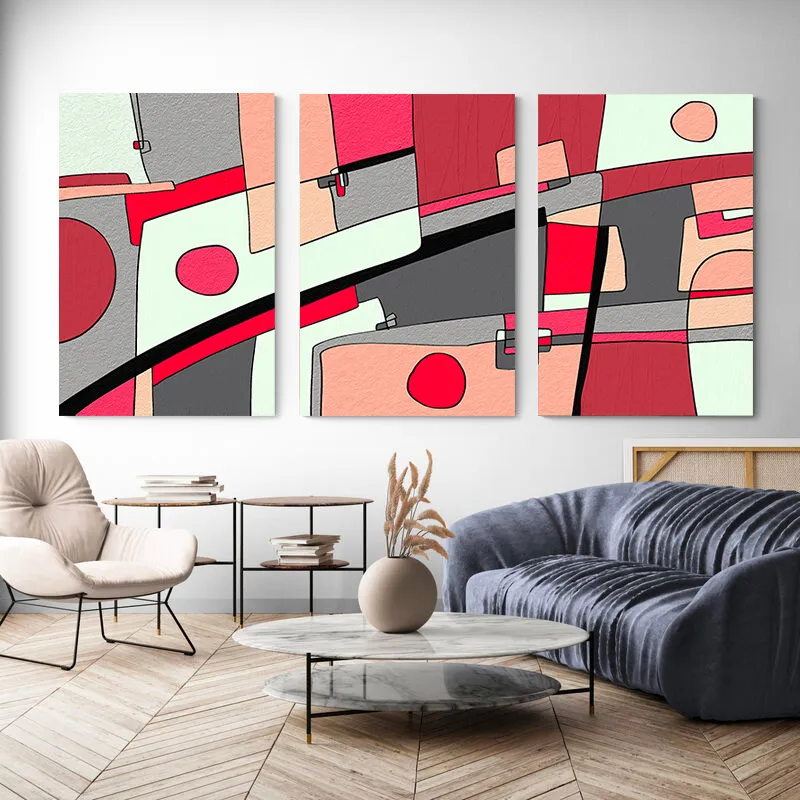 Tableau abstrait triptyque