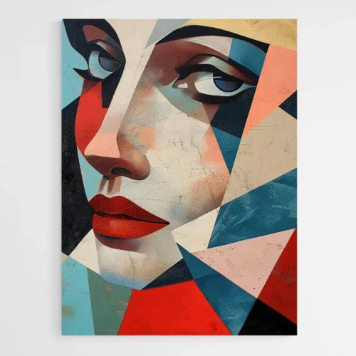 Tableau Abstrait Visage Femme