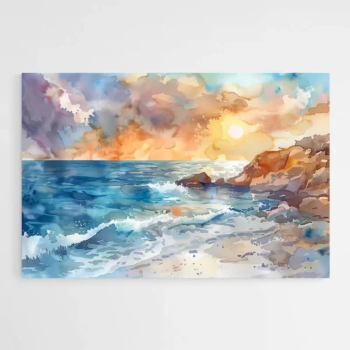 Tableau Aquarelle Bord de Mer