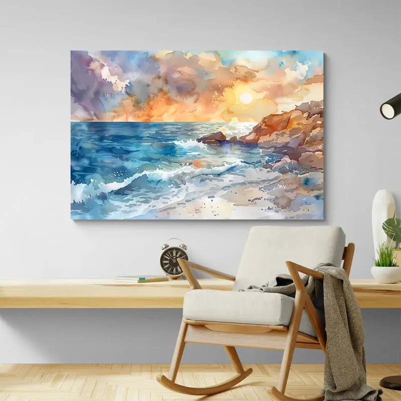 Tableau Aquarelle Bord de Mer