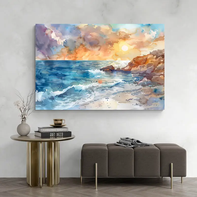 Tableau Aquarelle Bord de Mer