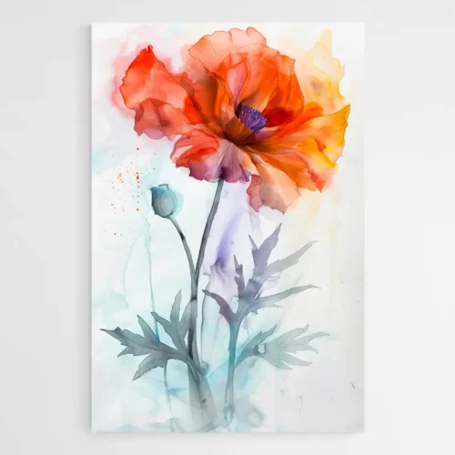 Tableau Aquarelle Coquelicots